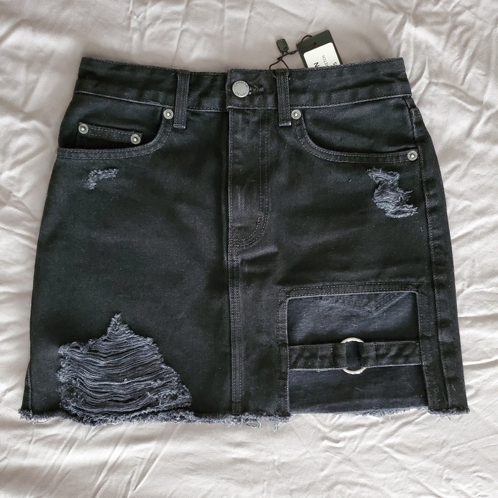 Black Colin Skirt with Cutout